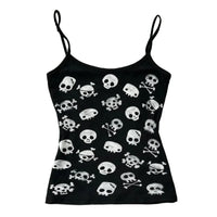 Gothic Women's Crop Top With Suspenders Y2K Vintage Emo Aesthetic Blouse Summer Top 90s Style