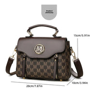 Fashion Women Handbag with Top Handle, Detachable Crossbody Strap,Flap Over Shoulder Purse,Classic Daily Commuter Bag for Dating