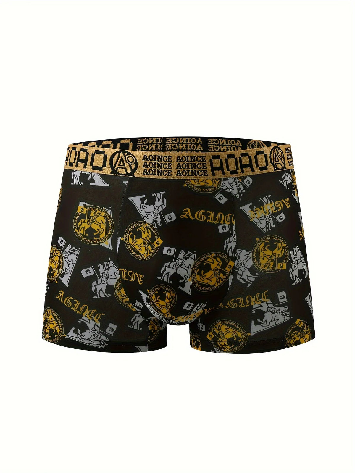 5 Pieces of Men's Boxer Briefs, Black Gold Random Soft, Breathable, Comfortable Skin-friendly Four Seasons Hot Men's Underwear