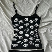 Gothic Women's Crop Top With Suspenders Y2K Vintage Emo Aesthetic Blouse Summer Top 90s Style