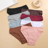 3PCS/Set Cotton Panties Women's Briefs Jacquard Design Solid Color Underpants S-XL