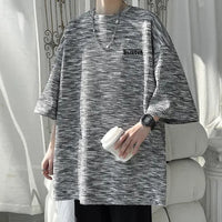 Tie-dyed Short-sleeved T-shirt Men's Summer Trendy Brand Retro Loose Large-size Top Trendy Round Neck Half-sleeved