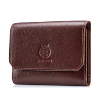 Genuine Leather Wallet for Men Minimalist Tri-Fold Purse with RFID Protection  Zipper Coin Pocket  Credit Card Slots