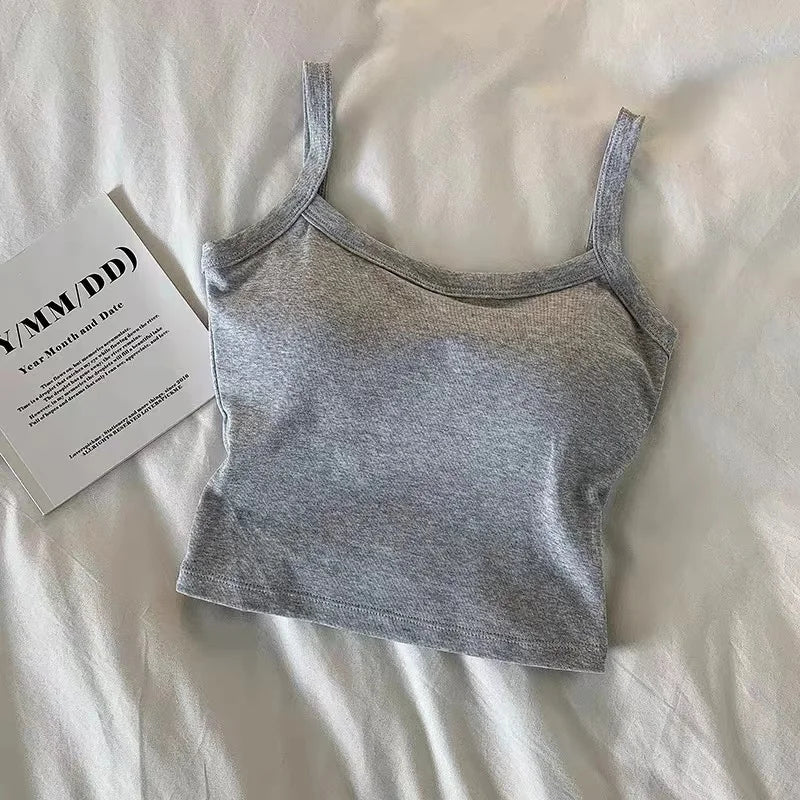 Crop Top Women's Sleeveless Fashion Camisole Basic T-Shirt Vest Tube Top