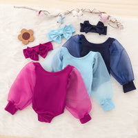 Newborn Baby Girl Clothes Spring Autumn Fashion Long Sleeve Bodysuit Lovely Jumpsuit Headband  2pcs Baby Girl Outfit Set