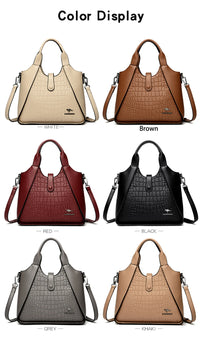 2024 New Fashion Trend Women's Handbag High Quality Soft Leather Women Shoulder Bolsas Solid Color Retro Female Tote Bags Sac