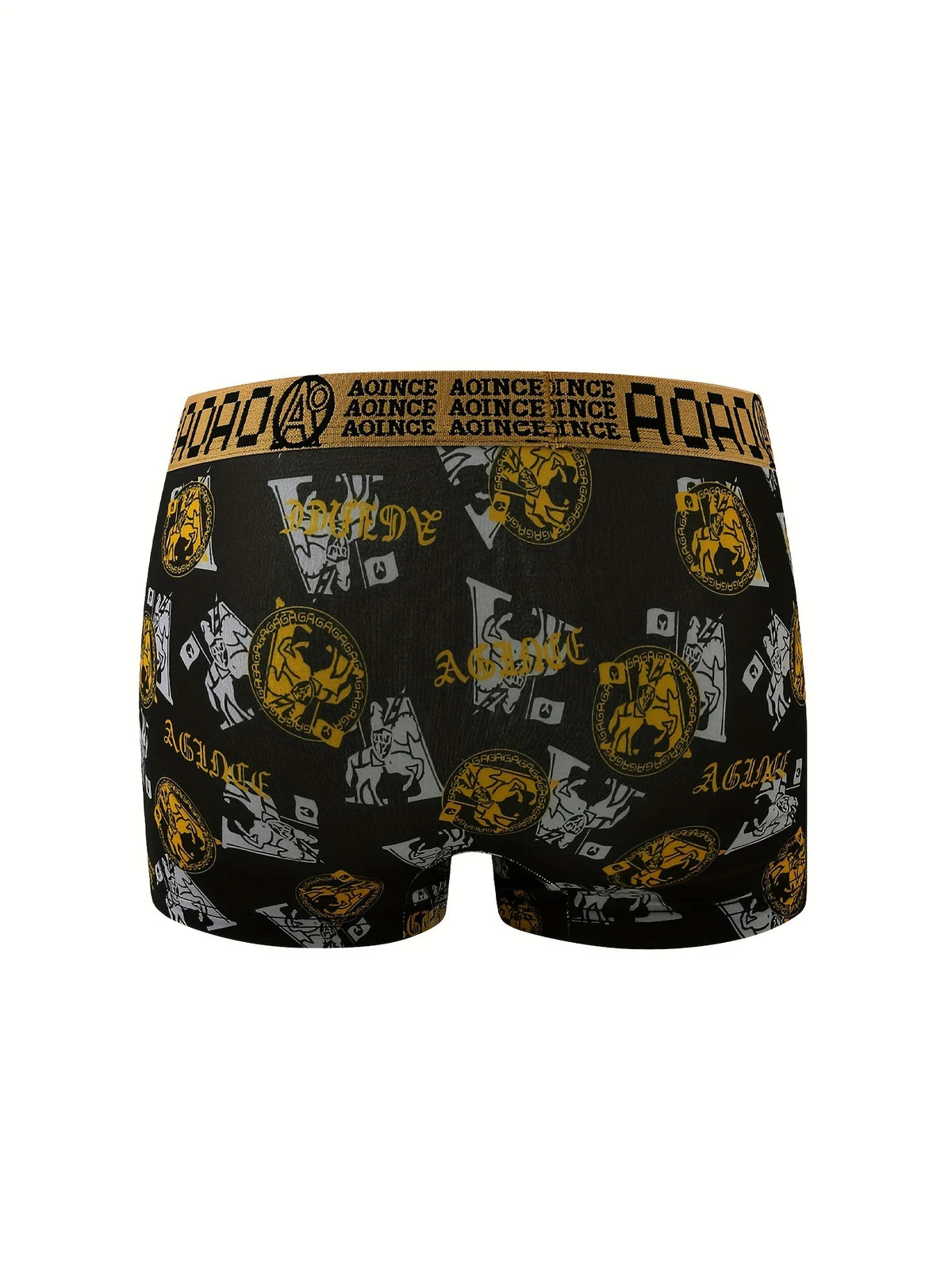5 Pieces of Men's Boxer Briefs, Black Gold Random Soft, Breathable, Comfortable Skin-friendly Four Seasons Hot Men's Underwear