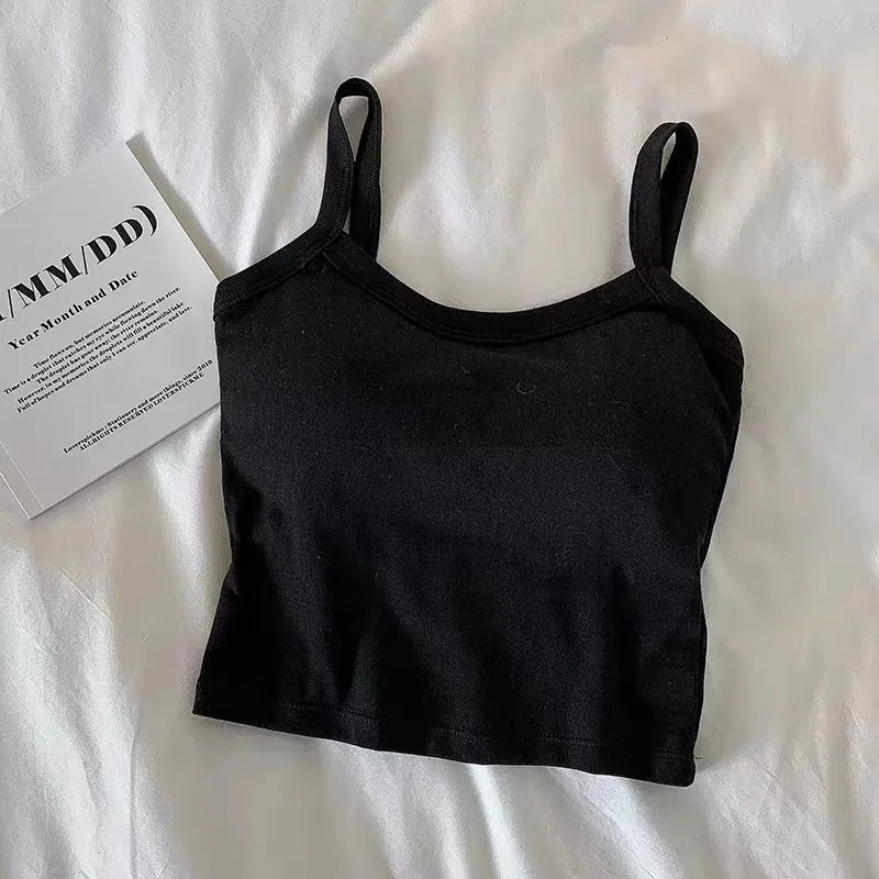 Crop Top Women's Sleeveless Fashion Camisole Basic T-Shirt Vest Tube Top