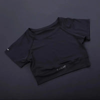 Trendy Women's Fitness Crop Top - Fitted Breathable Short Sleeve, Quick-Dry Yoga Running Shirt, Summer Workout Sports Tee