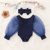 Newborn Baby Girl Clothes Spring Autumn Fashion Long Sleeve Bodysuit Lovely Jumpsuit Headband  2pcs Baby Girl Outfit Set