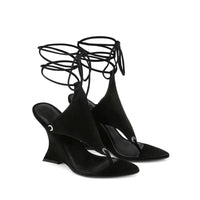 2026 Women's Summer Trendy Irregular High Heels Cross Tie Toe Sandals European and American Fashion Banquet Walking Shoes