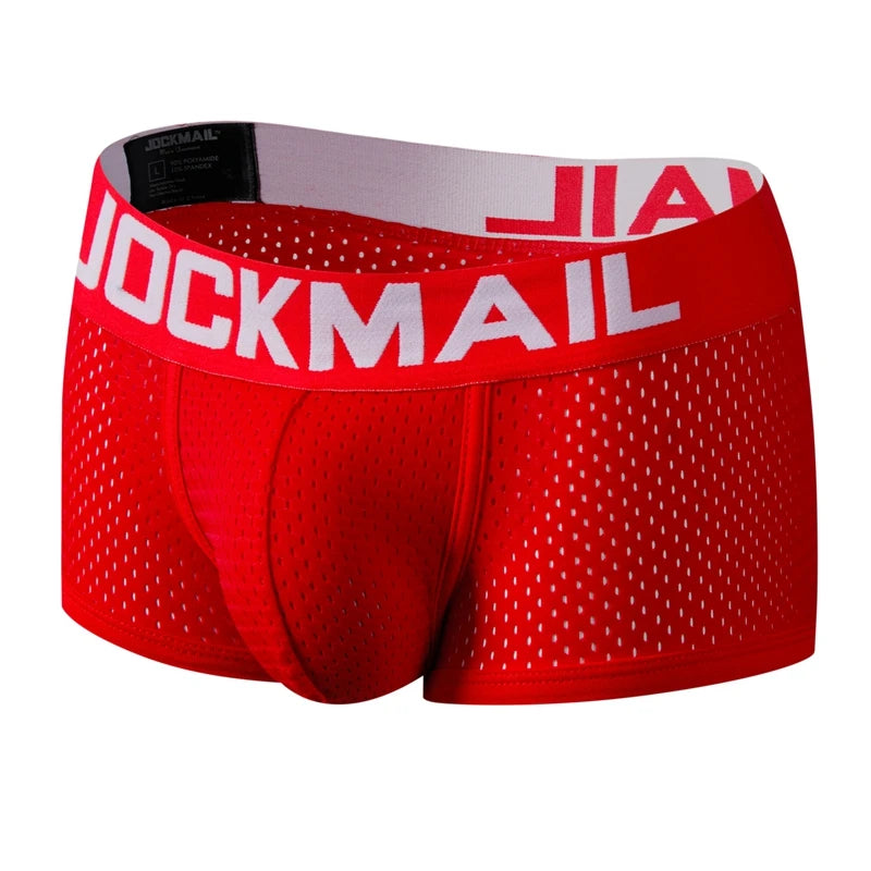 Men's Cotton Boxer Briefs Trunk Underwear with Convex Pouch Design