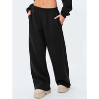 Women's wide leg casual pants are warm and comfortable. Winter solid color casual pants are loose fit