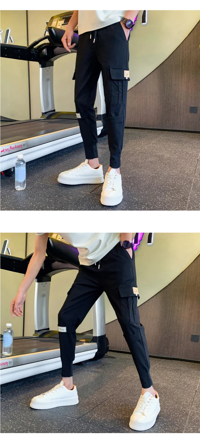 Cargo Pants for Men Summer Trendy Brand Tapered Pants New Casual Nine-point Pants