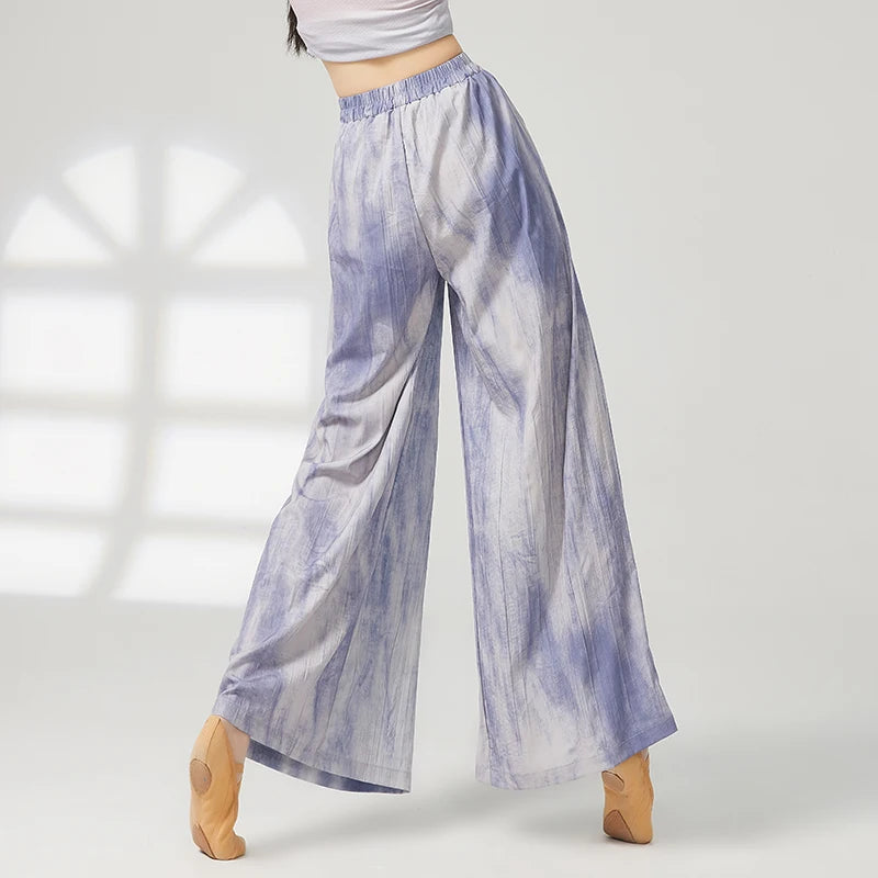 Women's wide-leg trousers made of chiffon, flowing and loose, suitable for formal party and wedding wear, as well as casual wear