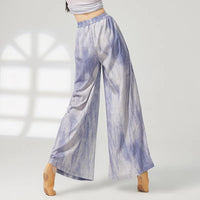 Women's wide-leg trousers made of chiffon, flowing and loose, suitable for formal party and wedding wear, as well as casual wear