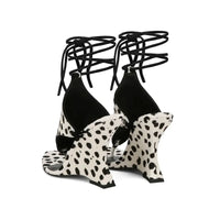 2026 Women's Summer Trendy Irregular High Heels Cross Tie Toe Sandals European and American Fashion Banquet Walking Shoes