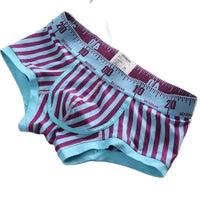 New Striped Boxer Briefs  Men's Comfortable Underwear Breathable Cotton Trunks with Elastic Waistband