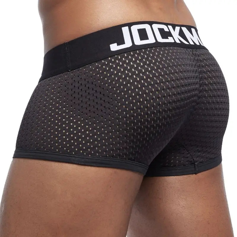 Men's Cotton Boxer Briefs Trunk Underwear with Convex Pouch Design