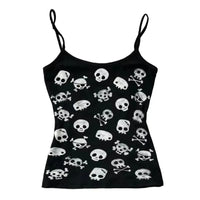 Gothic Women's Crop Top With Suspenders Y2K Vintage Emo Aesthetic Blouse Summer Top 90s Style