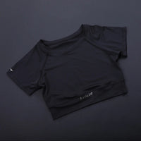 Trendy Women's Fitness Crop Top - Fitted Breathable Short Sleeve, Quick-Dry Yoga Running Shirt, Summer Workout Sports Tee