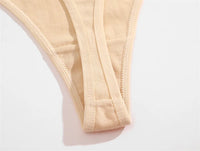4PCS/Set Women Cotton Panties Seamless Low Rise Thongs V-Waist Solid Color Breathable Underwear Female Soft Lingerie Intimates
