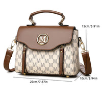 Fashion Women Handbag with Top Handle, Detachable Crossbody Strap,Flap Over Shoulder Purse,Classic Daily Commuter Bag for Dating