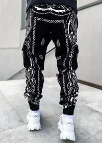 New Men's Cargo Pants Trend Printed Loose Hip Hop Fashion Street Wear Big Pocket Overalls Men Bright Color Four Seasons Trousers