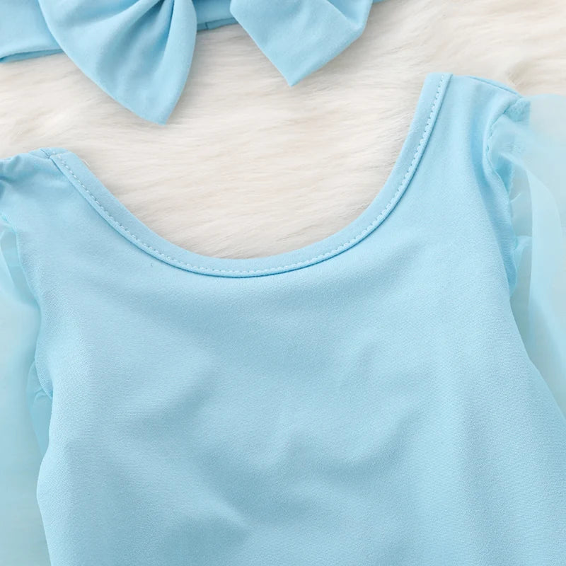 Newborn Baby Girl Clothes Spring Autumn Fashion Long Sleeve Bodysuit Lovely Jumpsuit Headband  2pcs Baby Girl Outfit Set