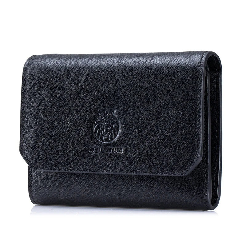 Genuine Leather Wallet for Men Minimalist Tri-Fold Purse with RFID Protection  Zipper Coin Pocket  Credit Card Slots