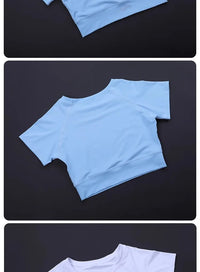 Trendy Women's Fitness Crop Top - Fitted Breathable Short Sleeve, Quick-Dry Yoga Running Shirt, Summer Workout Sports Tee