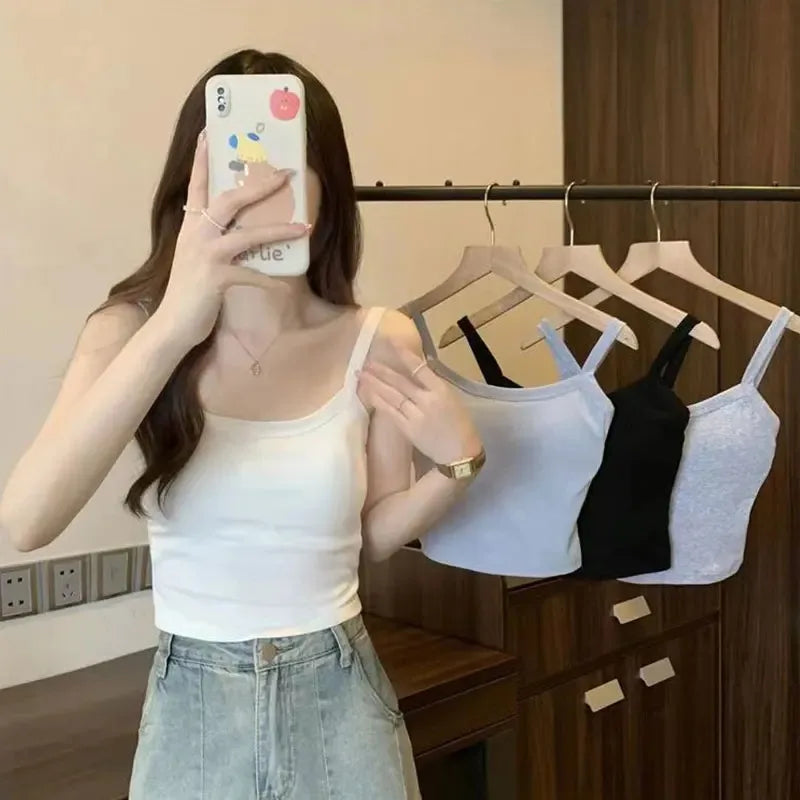 Crop Top Women's Sleeveless Fashion Camisole Basic T-Shirt Vest Tube Top