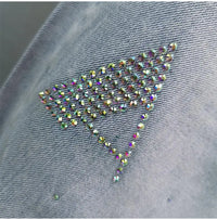 High waisted Jeans For Summer 2026 New Loose Elastic waist Hot pressed Diamond Pants Women's Casual Denim Trousers