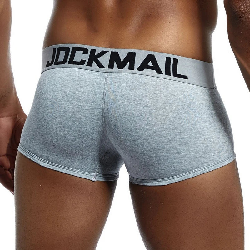 Men's Cotton Boxer Briefs Trunk Underwear with Convex Pouch Design