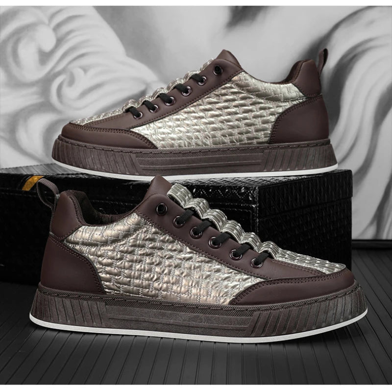 2025 New Fashion Platform Sneakers for Men Casual  High-top Shoes Male  Flat Non-slip Sport Running Shoes Man Spring Sneakers