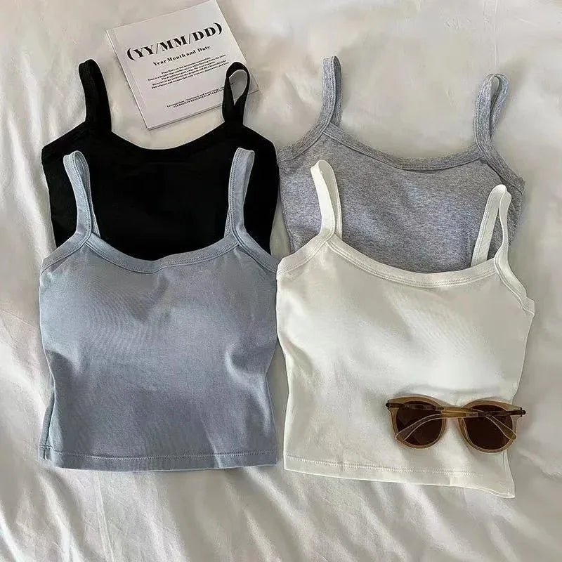 Crop Top Women's Sleeveless Fashion Camisole Basic T-Shirt Vest Tube Top