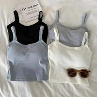 Crop Top Women's Sleeveless Fashion Camisole Basic T-Shirt Vest Tube Top