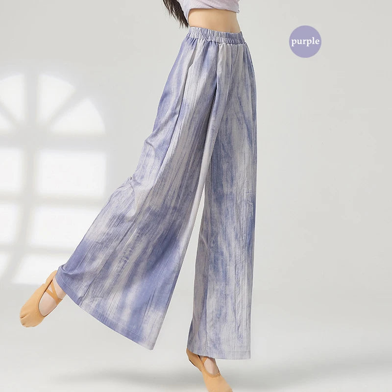 Women's wide-leg trousers made of chiffon, flowing and loose, suitable for formal party and wedding wear, as well as casual wear