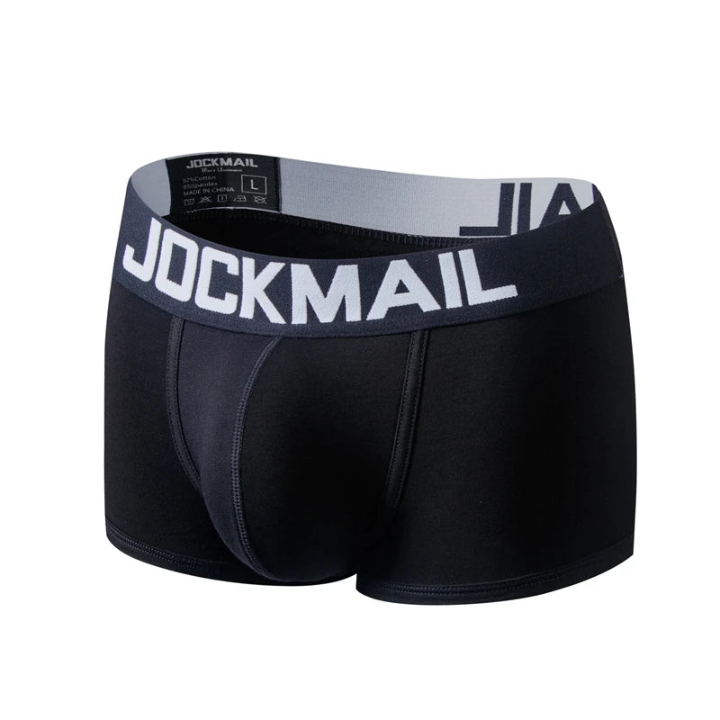 Men's Cotton Boxer Briefs Trunk Underwear with Convex Pouch Design
