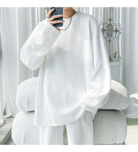Men's Trendy Casual Long Sleeve T-Shirt High Street Loose Fit Comfortable Wear Modern Minimalist Style Everyday Essential