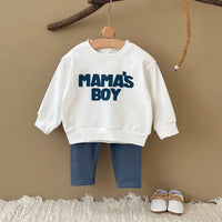 2025 Baby Boy Clothes MAMA'S BOY Sets Fall Baby Girl Infant Outfit Sweatshirt Top Pants 2Pcs Long Sleeve Winter Warm Infant Suit