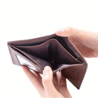 Men's Wallet Genuine Leather Wallets For Men Coin Purse Vintage Vertical Short Credit Card Holder Money Bag Men's RFID Wallet