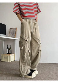 2026 Trendy Retro Wide-Leg Cargo Pants for Men- High Waist Utility Streetwear, Comfortable & Stylish Casual Fashion Pants M-8XL