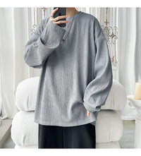 Men's Trendy Casual Long Sleeve T-Shirt High Street Loose Fit Comfortable Wear Modern Minimalist Style Everyday Essential