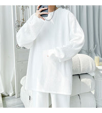 Men's Trendy Casual Long Sleeve T-Shirt High Street Loose Fit Comfortable Wear Modern Minimalist Style Everyday Essential