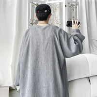 Men's Trendy Casual Long Sleeve T-Shirt High Street Loose Fit Comfortable Wear Modern Minimalist Style Everyday Essential