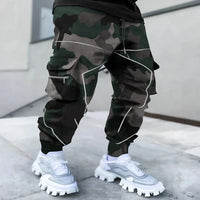 New Men's Cargo Pants Trend Printed Loose Hip Hop Fashion Street Wear Big Pocket Overalls Men Bright Color Four Seasons Trousers