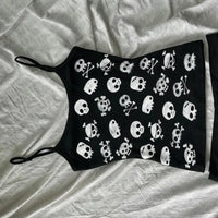 Gothic Women's Crop Top With Suspenders Y2K Vintage Emo Aesthetic Blouse Summer Top 90s Style
