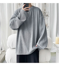Men's Trendy Casual Long Sleeve T-Shirt High Street Loose Fit Comfortable Wear Modern Minimalist Style Everyday Essential