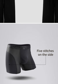 Extra Long Sports Underwear Men's Boxer Briefs Anti-Wear Leg Running Large Size Breathable Training Boxer Briefs